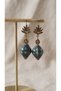 Handmade Green Ceramic Earrings with Brass Fittings
