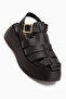 Yonna Genuine Leather Black High-Heeled Women's Sandals