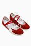 Mary Genuine Leather Red Suede Cross Elastic Band Women's Ballerinas - 5