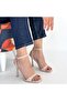 Jowin Beige Patent Leather Heeled Ankle Boots in Belt Sizes - 4
