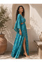 Waist-Cropped Ethnic Authentic Silk Beach & Everyday Silk Long Dress - 2