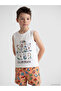 Nevavm Printed Boy's Swimsuit Set with Difference - 3