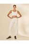 Women Ivory Contrast Waist Active Pants - 5