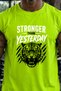 Green Stronger Printed Crew Neck Sports Athlete T-Shirt Cotton Single Jersey Fabric Men's - 2