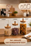 4468 Handmade Vacuum Lid 3-Piece Glass Jar Set Vacuum Lid Storage Organizing Container Set