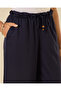 Women Navy Plain Ladder Lace Detailed Wide Leg Trousers - 4