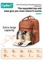PU Baby Diaper Bag Backpack with Multifunction Diapers Changing Station, Baby Travel Backpack Bag with Toy Bar for Outdoor and Travel, Large Capacity Infant Gift, USB Port, 3 Toys - 3