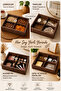 4-Compartment Acacia Wood Storage and Organization Box with Transparent Lid 20X20 cm - 4