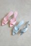 Randall Women's Heeled Leather Sandals Baby Blue - 2