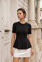 Women's Waist-Fitted Short Sleeve Blouse - 2