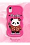 iPhone Xr Compatible Case Camera Protector Red Silicone Couple Phone Case Panda Pattern - 2