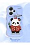 Redmi Note 13 Pro Plus 5g Compatible Case Camera Protector Blue Silicone Couple Phone Case Panda Pattern - 2