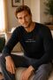 Cotton Long Sleeve Men's Pajama Set - 2