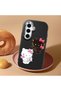 Samsung Galaxy S25 Compatible Case Camera Protector Black Silicone Couple Phone Case Kitty Pattern - 2