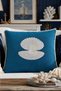 Pearl Embroidered Seashell Cushion Cover 42X42 cm |   Linen Textured Sea-Themed Decorative Pillowcase - 2
