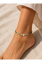 Green Sand Beads Starfish and Pearl Anklet