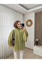 Chiffon Oil Green Blazer - 4