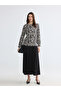 Original Oval Collar Patterned Blouse - 4
