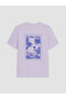 Lcw Vision Lilac Printed 100% Cotton Women's T-Shirt - 7
