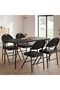 Folding Chairs, Padded Foldable Chair with PU Leather Cushion and Back, Metal Frame Indoor/Outdoor Portable Stackable Commercial Seats for Events Office Wedding Party, 2 Pack, Black - 6