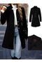 Women's Long Sleeve Mandarin Collar Button-Front Imported Melton Unlined Short Coat