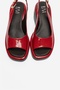 Orlena Red Patent Leather Genuine Leather Wedge Heeled Sandals - 2