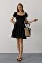 Mini Dress with Waist Corset - Black - 2