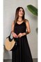 Women's Strappy V-Neck Viscose Maxi Dress with Ring Detail and Asymmetrical Cut - 3