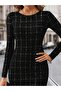 Women's Long Sleeve Round Neck Mini Woven Dress - 2
