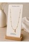Women's Gold Color Ball Detailed Thin Chain Necklace – 316L Stainless Steel Minimal Stylish Necklace - 2