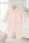 Baby Girl Jumpsuit with Lace and Bow Detail 13958 - 3