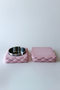 Steel Square Ashtray with Quilted Lid, Pink - 3