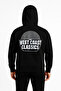 Men's three-thread hooded sweatshirt with front and back print - black - 4
