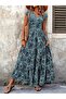 Women's Short Sleeve Double Breasted Collar Elastic Waist Single Jersey Maxi Dress - 5