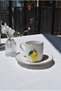 6-Person Gilded Porcelain Lemon Coffee Cup with Gold Lemon Decoration 90 ml - 6