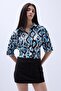 Patterned Satin Shirt - 4