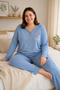 Women's Plus Size Long Sleeve Soft Pajama Set - 2