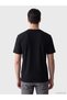 Peak New Season Black Crew Neck Textured Men's T-Shirt - 3