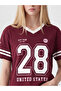 Burgundy Oversize Cotton Women's T-Shirt - 3