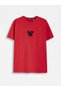 Vizyon New Season Red Embroidered 100% Cotton Women's T-Shirt - 5