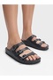 Daily Buckle Poly Sole Comfortable Genuine Leather Slippers - 3 cm