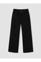 Black high waist wideleg women's jean pants - 5