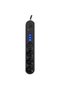 2Mt 4Plug 3Usb Black Switched Child Current Protected Grounded Group Socket for Office Home Office
