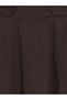 Özmarka New Season Brown Elastic Waist Gabardine Flared Skirt - 6