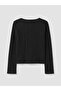 Black V-Neck Tie-Up Textured Blouse - 7