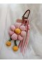 Handmade Daisy Charm Keychain Bag Charm Knitted Flower Keychain Hand Knitted Bag Ornament Decorative Women's Accessory