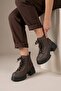 Rovis Imported Special Series Women's Boots with Lace Detail, Brown - 2