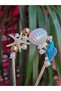 Starfish Seashell Japanese Bun Hairpin 12cm Gold - Pearl and Stone Inlaid Pearlescent Metal U Hair Stick - 5