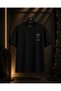 Unisex Glitch Tv Back and Front Printed 100% Cotton Oversize Crew Neck Short Sleeve T-Shirt Black - 2