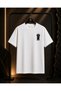 Unisex Glitch Tv Back and Front Printed 100% Cotton Oversize Crew Neck Short Sleeve T-Shirt White - 2